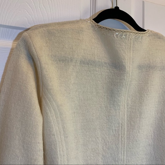 Nygard Cream Boiled Wool Sweater Cadigan Size M - Picture 5 of 7